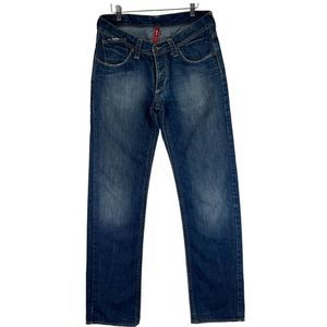 Authentic THE MET Vintage Men Washed Denim Jeans Straight Cotton Pants US 33